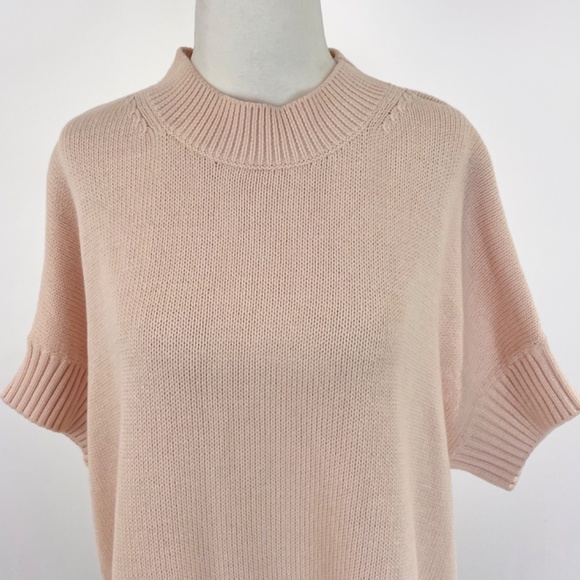 French Connection Ruffle Hem Short Sleeve Sweater Jumper Blush Pink Size Small - Picture 6 of 16